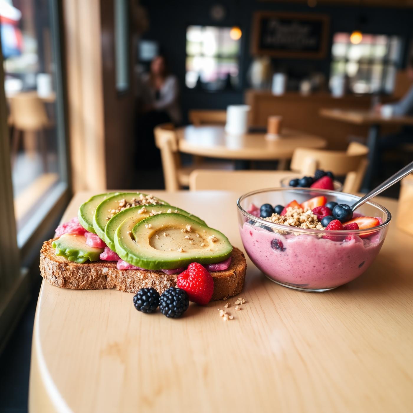Bellden Cafe — Real breakfast and lunch menu — Pink Avocado Toast, PNW Toast, acai and pitaya bowls, seasonal specials